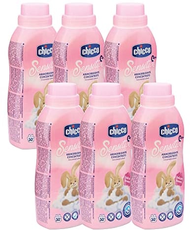 Chicco Sensitive Fiori Delicati Ammorbidente Concentrato, 180 Lavaggi, Formato Scorta, per Tutti i Capi del Bambino, Ipoallergenico senza Coloranti, 0+ Mesi, 6 Confezioni x 750 ml