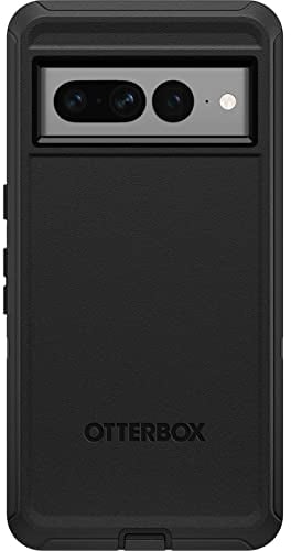 OtterBox Google Pixel 7 Pro Defender Series Case - BLACK, rugged & durable, with port protection, includes holster clip kickstand