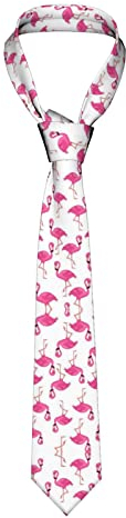 OGNOT Krawatte mit rosa Schmetterlingsmuster, lustige Krawatten für Männer, ideal für Hochzeiten, Bräutigam, Trauzeugen, Missionen, Tänze, Weihnachtsgeschenke, Pinker Flamingo, EinheitsgröÃŸe