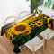 Morbuy Tischdecke Rechteckig Abwaschbar, Sonnenblume Drucken Wasserabweisende Wasserdicht Lotuseffekt Tischdecken Tischtuch für Party Dinner Garten Outdoor (140x140cm,Sonnenblume)