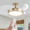 BAKAJI Ventilatore Lampadario da Soffitto Ø106cm in Acciaio e 4 Pale in ABS richiudibili a scomparsa, Plafoniera 36W LED cambio colore, 3 Velocità e Inversione Rotazione, Timer e Telecomando (Bronzo)