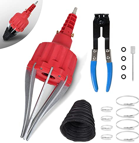 Achsmanschetten Spreizer Druckluft Achsmanschettenspreizer Manschetten Spreizer Montage Werkzeug Montagekegel 20-120 mm mit Universal Faltenbalg Achsmanschette & Klemmschelle Ohrschelle & Klemmezange