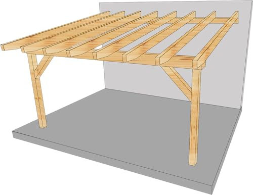 Komplettset Unterkonstruktion aus Leimbindern (BSH) - 7130mm - 2500mm (BxT) passend für unsere Komplettsets mit 16mm Stegplatten und 980mm Breite