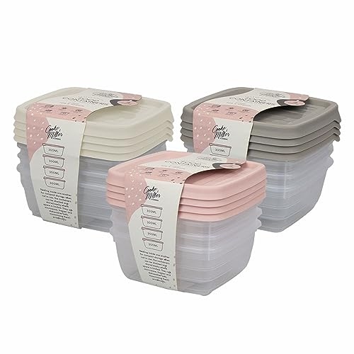 Plastic Container Square Containers Set Airtight Food Storage Containers With Lids For Microwave Freezer And Dishwasher Kitchen Essentials 300ml Capacity Assorted Colour 4.5 X 10.9 X 10.9cm (4Pc)