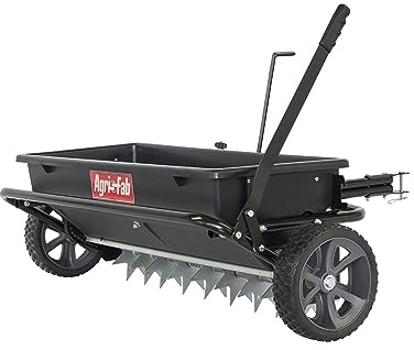 Agri-Fab 45-05431 100lb Tow Poly Drop Spreader/Spike Aerator, Black