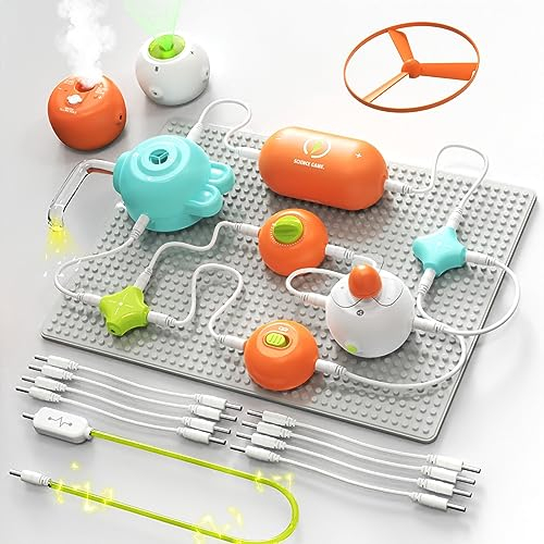 Kits de circuitos de Ciencias físicas, Bloques de Circuitos Snap con Placa Base Clásica para Kit de Exploración Electrónica Bloques Electrónicos DIY, Juguetes educativos para Mayores de 3 años
