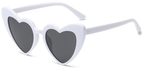Long Keeper Sonnenbrille Damen Herz - Vintage Herzform Sonnenbrille Polarisiert Herzbrille Hochzeit Partybrille Herzform Festival Brille mit UV400 Schutz