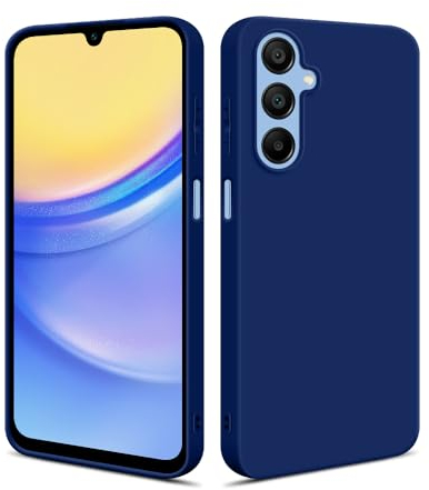 HSP Cover per Samsung Galaxy A15 4G / 5G [repellente alla polvere] Custodia protettiva in silicone TPU premium | antigraffio antiurto | Protezione della fotocamera | Vestibilità sottile | Blu
