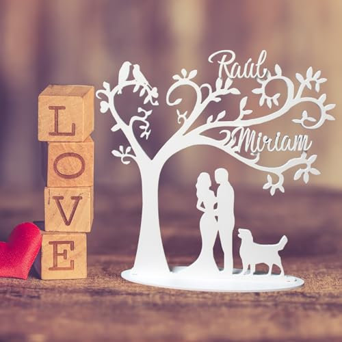 JR Maderas Arbol de la Vida Personalizado - Obra Artesanal de Madera con Nombres y Apellidos de la Familia - Adornos Pared Salon - Arbol Genealógico Decorar tu Hogar - Regalo Ideal.