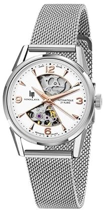 Lip Himalaya 33.5 Sablier Automatique Montre Femme Bracelet Milanais 671682