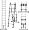 A Frame Aluminum Alloy Telescopic Ladder - 3.8M 2-IN-1 Multi-Purpose Roof & Step Ladder, Extendable, Folding, Portable & Sturdy (1.9M + 1.9M)