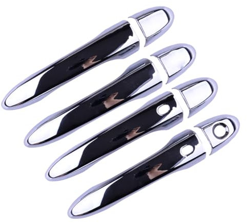 beler Chrome Exterior Side Door Handle Cover Trim Handle Bezel Cap Smart Keyless compatible for Fiat 500X SUV 2016-2023