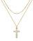 Jenosy Kette Layered Damen Gold Kreuz Kette mit Cubic Zirconia Glaube Kette mit Kreuz Zarte Halskette Hypoallergene 18K Vergoldete Kette Modeschmuck für Frauen und Mädchen