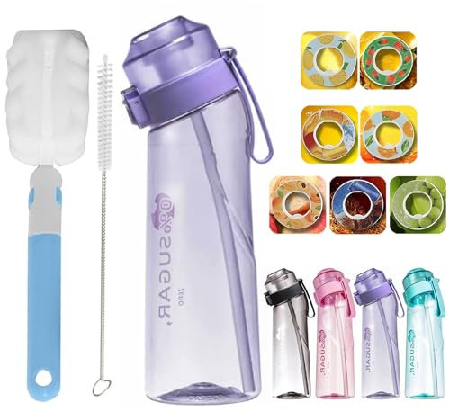 Air Gour Up Bouteille, 650ML Air-up Gourd Avec 7 sul Saveur Gout Pods, Bouteille d'eau Parfumée Sans Avec Paille-0 Sugar 0 Crie et tasse d'eau