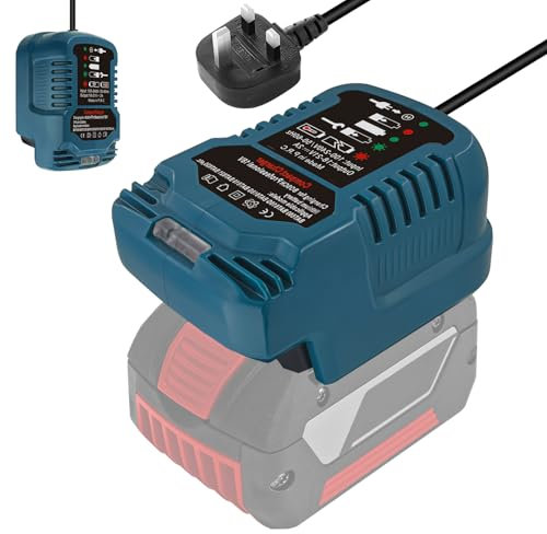 Cargador rápido de repuesto para Bosch Professional 18V System GBA estación de carga con indicador LED compatible con batería Bosch GBA de 18 V BAT607 BAT614 BAT607G