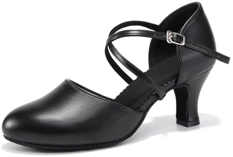 VCIXXVCE Scarpe da Ballo Latino Donna Punta Chiusa Salsa Moderna Tango Scarpe da Ballo da Sala con 6cm Tacco