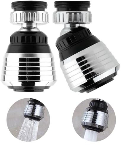 2 Pezzi Rompigetto Rubinetto Cucina, 360°Girevole Aeratore Rubinetto Ugello Rubinetto Cucina Aeratore Filtro Anti Spruzzo (corto)