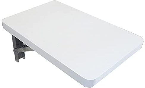 GXJBGYUSFT Wandmontierter Tisch, an der Wand montierter Computertisch, weißer Holz-Klapptisch, Wand-Organizer, Eck-Esstisch, schwebender Schreibtisch, Werkbank, mit Edelstahlhalterungen