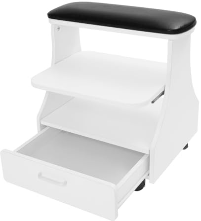 Pediküre Fußruhe, Beauty Salon Nagel oder Fußbad Spa Portable Trolley Cart, Trolley für Fußbad, Maniküre Fußstütze mit Rädern für Schönheitssalons für Pediküre, Massagen, Zehennagelpflege (Schwarz)