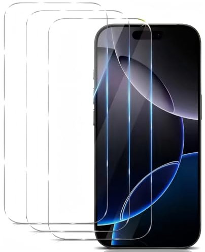 3 Piezas Protector Pantalla para iPhone 16 Pro Max Cristal Vidrio Templado HD Antiarañazos Antihuellas Alta Definicion Sin Burbujas Dureza 9H Cobertura Completo 6,9 Pulgadas Transparente Resistente