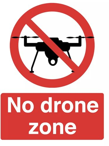 Danger No Drone Zone Warning Sign Self Adhesive Sticker A4 297mm x 210mm V2