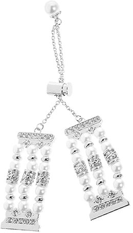 FONDOTIN Perlen Uhrenarmband Silber Für Watch5 Edles Deko Uhrenarmband Metall Uhrenarmband Glänzend Uhrenarmband Stabil