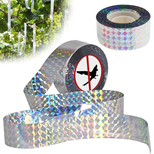LXYYDS Vogelabwehr Vogelband, 2 Rollen 80 m x 2.4 cm Reflektierendes Vogelabwehrband, Vogelschutz Reflektierendes Band, Vogelabwehr Band, Abschreckung Abwehrband Vogel, für Gärten Dächer