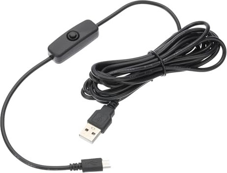 QUARKZMAN USB Kabel mit 501 Ein/Aus Schalter, USB Stecker auf Micro USB Stecker Stromkabel 3,0 m für digitale Geräte LED Schreibtischlampe LED Streifen Schwarz
