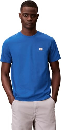 Calvin Klein Herren T-Shirt Kurzarm Badge Jersey Classic Tee aus Baumwolle