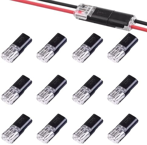 12 Stück Auto Kabelverbinder Wasserdichte 2 Polig,12v Stecker 2 Pin,Kabel Verbinden Steckverbinder,Schneller Kabelstecker Verbindungen 12v,Kfz Connector,Kabelverbindungen,für 18-22 Awg Kabel Crimp