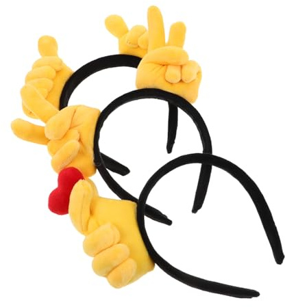 VALICLUD 3stücke Teiliges Handgesten-stirnband Mit Daumen Victory Und Herzmotiven Kreatives Cartoon Haarband Für Geburtstag Halloween Weihnachtsfeier Lustiges Foto-accessoire Und Praktische