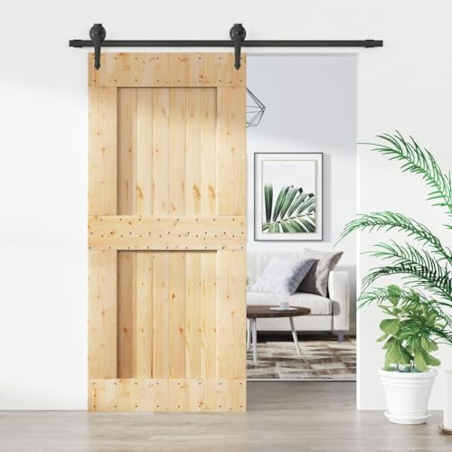 Innentüren Faltschiebetür,Schiebetür mit Beschlag 90x210 cm Massivholz Kiefer,Zimmertür für Wohnzimmer,Küche,Restaurants