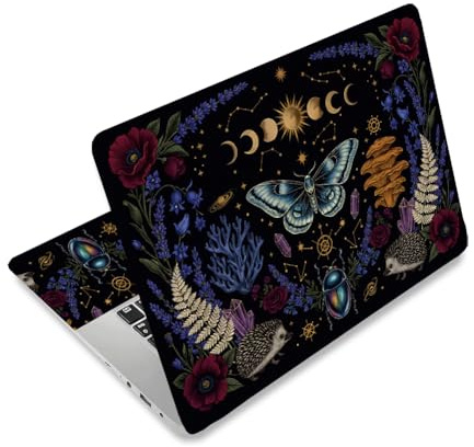 CRAFTYMELODY Laptop Schutzfolie Aus PVC Vinyl Mit Spruch Wasserdicht Kratzfest Schmetterlingsmotiv Im Boho Stil.