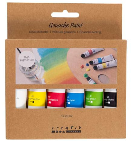 Creativ Company Gouachefarben Set Standardfarben 6x20 ml Malen