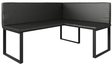Vicco Eckbank Ravon, Schwarz, 120 x 150 cm | geeignet als Essbank für Küchen- und Essbereiche