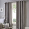 Fusion W90 x L72 Light Eyelet Curtains-100 Bedroom/Living Room-Door Curtain-Thermal Drapes/Window Treatment-Sorbonne Collection, 100% Cotton, Silver Grey, 90 Width x 72 Drop (229 x 183cm)