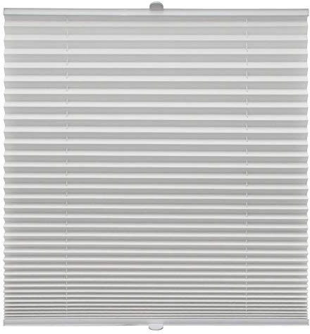 Plissee auf Maß für alle Fenster Montage Glasleiste Blickdicht mit Spannschuh Sonnenschutzrollo Weiß Breite: 121-130 cm, Höhe: 40-100 cm