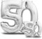 envami® Luftballons 50. Geburtstag XXL Silber - Riesen Folienballon in 2 Größen 40 & 16 - 101cm + 40cm Geburtstagsdeko Set - Vier Zahlen - Ideal als Deko - fliegt mit Helium