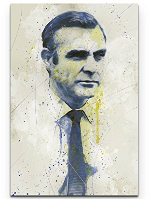 Paul Sinus Art Sean Connery 90x60cm auf Leinwand gespannt fertig zum aufhängen