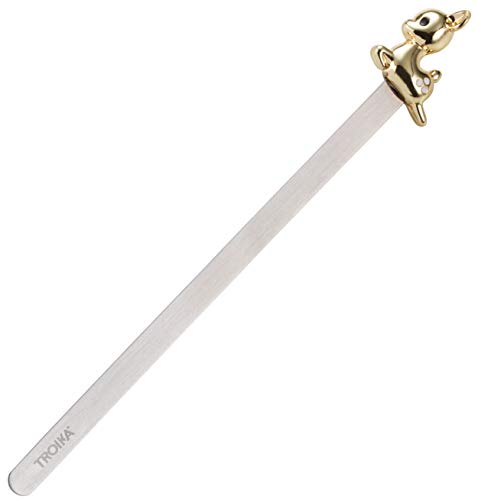 TROIKA BOOKMARK REHKITZ – BKM26/GO – Lesezeichen – junges Reh, Baby, Wald, Bücherwurm, Leseratte – Metallguss– glänzend – gold, silberfarben – TROIKA-Original