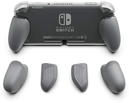 Skull & Co. GripCase Lite: Eine Bequeme Schutzhülle mit austauschbaren Griffen [passend für alle Handgrößen] für Nintendo Switch Lite [Keine Tragetasche] - Grau