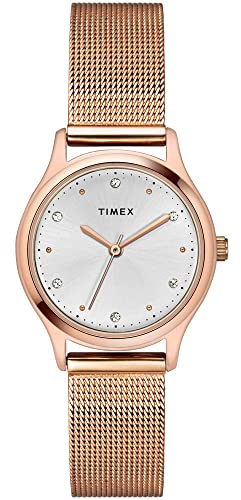 TIMEX Women Silver Round Dial Analog Watch - TW0TL8709, rose gold