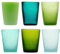 Memento Lot de 6 verres à eau en verre coloré fantaisie jade