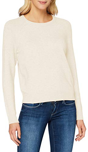 ONLY Damen Onllesly Kings L/S KNT Noos Pullover 15170427,Whitecap Gray/Detail:w. Melange,XS