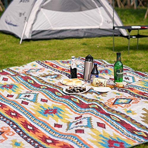 Duchen Garten-Bodenkissen Outdoor riesige Picknickdecke Stranddecke wasserdichte Rückseite maschinenwaschbar extra große Taschenmatte Bohemia XL Teppich Camp gepolstert 300 x 200 cm
