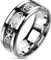 Paula & Fritz® Ring Herren Jesus Fisch 316L Chirurgenstahl Gr. 62 (19,7) Silber/Schwarz Damen-Ring Freundschaftsring Herrenring Partnerring Religion