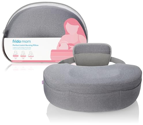Frida Mom Nursing Pillow, Adjustable Breastfeeding Pillow for Mom & Baby Comfort with Back Support, Customizable Wrap Around Waist Strap, and Pockets for Heat Relief