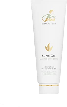 Aloe Vera Natur-Cosmetic Tratz Super Gel 125ml - 99,8% Bio Active Aloe Vera Gel - Gentle Skin Serie - Frei von Duftstoffen, Mineralölen, Parabenen und PEG’s