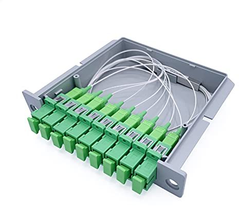 Elfcam® - Optischer Splitter Glasfaser-PLC-Splitter (Fasersplitter) SC/APC, PLC DIN-Schiene Montage (1X8)