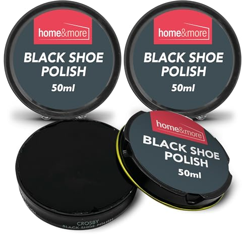 SOL 3 Pack of Black Shoe Polish Tins 150ml Total - Beeswax & Carnauba Wax Polish to Protect & Shine for Black Leather Shoes, Black Leather Boots, Black Leather Bags and More (3 x 50ml Tins)